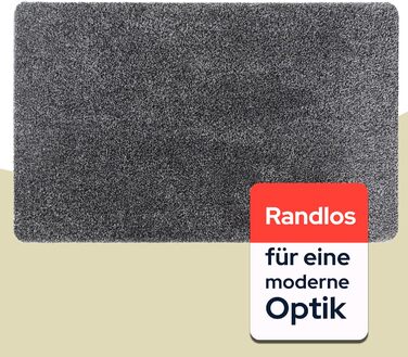 Ідеї в текстилі Килимок для вловлювання бруду Aqua Stop - Антрацит, 60x100 см, Килимок для дверей, що миється, з нековзною вініловою основою, без бордюрів, тонкий та абсорбуючий 60 x 100 см Антрацит