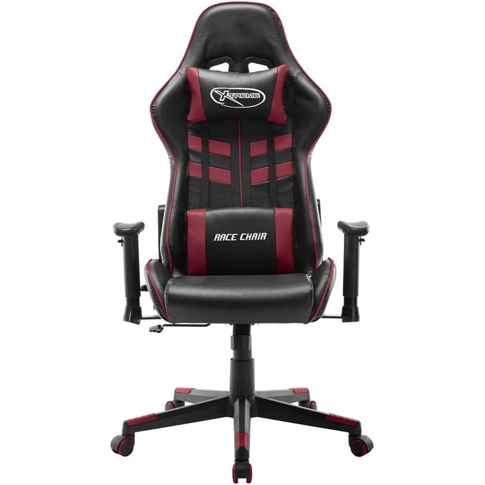 Геймерське крісло, офісне крісло, чорний та бордовий, штучна шкіра