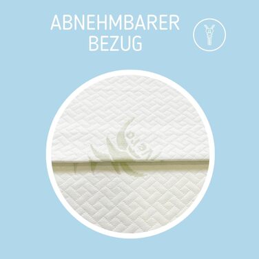 Матрац Kiby Next to Me 83x50 см, висота 8 см (сертифікований Oeko-TEX та CERTIPUR), виготовлений з тканини з алое вера, знімний та можна прати Безкоштовна подушка 83 x 50 x 8 см