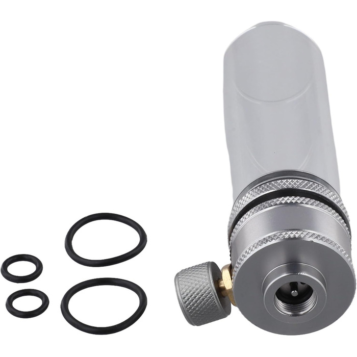 Головка газового ліхтаря для кемпінгу з регульованою яскравістю, з алюмінієвого сплаву та скла, для балонів з ізобутаном сіра (10 x 3 x 3 см)