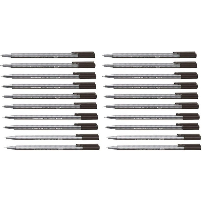 Мм Noir, 334 Lot de 20 stylos pointe fine 0,3