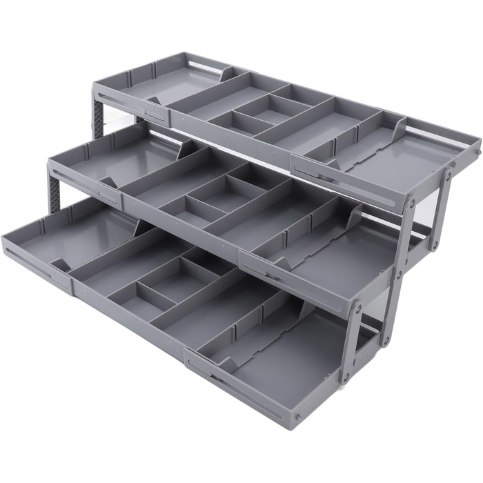 Розширюваний органайзер для столу, універсальне використання, пластиковий футляр для ювелірних виробів, вітрина, складна коробка для зберігання інструментів для макіяжу та аксесуарів для волосся, охайний житловий простір