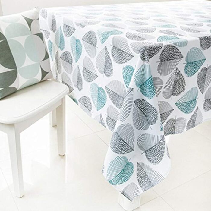 Скатертина квадратна миється Оксфордська тканина Водонепроникна Легкий догляд Прикраса столу для садової кімнати М'ята 140 х 180 с