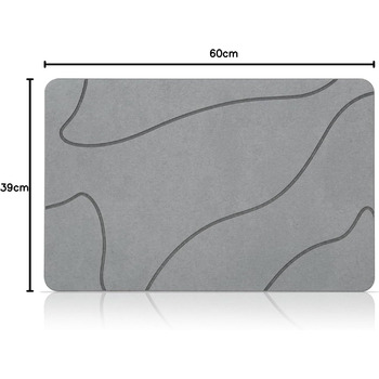 Килимок для ванни з діатомової землі, нековзний, килимок для душу, килимок для ванної, швидковисихаючий, килимок для підлоги зі 100 натурального каменю, килимок для ванної 60x39 см, суперпоглинаючий, килимок для ванної кімнати, килимок для ванної кімнати,