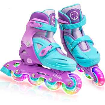 Роликові ковзани дитячі для дівчаток, регульовані 4 розміри роликових ковзанів з підсвічуванням коліс для дітей дівчаток M30-35 EU
