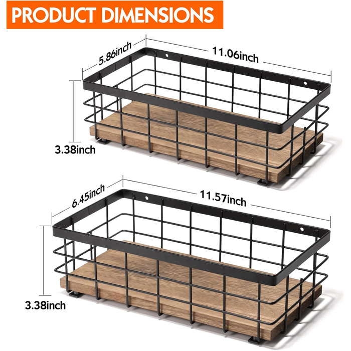 Невеликий металевий кошик, декоративний дерев&39яний органайзер для ванної кімнати, кухні, кошик для зберігання туалетного паперу, пакетика цукру, кавового сиропу, рушника для гостей, серветки (2 шт., колір дерева) чорний