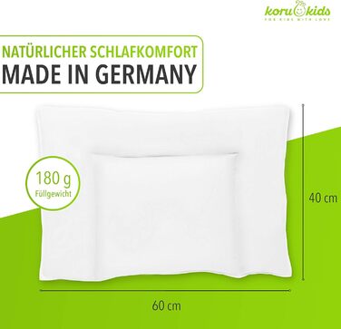 Дитяча подушка Koru Kids 40x60 см - 100 канадський пух - дитяча подушка 40x60 - можна прати при 60 градусах - Oeko-Tex - дитяча по