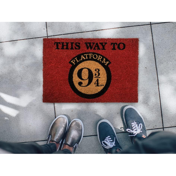 З блакитного неба - килимок для дверей із платформою Гаррі Поттера 9 3/4 - 60x40 см - чарівний дизайн для шанувальників та колекціонерів - підходить для використання в приміщенні та на вулиці