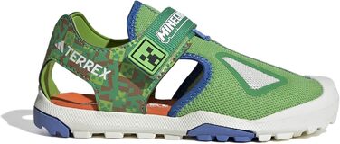 Сандалі Adidas Unisex Kinder Minecraft Terrex Captain Toey 2.0, 35 EU, напівлюцидний, лаймовий, синій, напівімпактний, помаранчевий