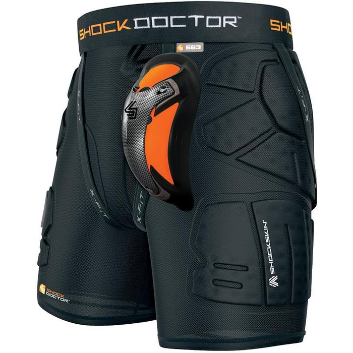 Шорти Shock Doctor Relaxed Fit Impact з чашкою Ultra Carbon Flex Чоловічі шорти Shockskin Relaxed Fit Impact з чашкою Ultra Carbon Flex XL чорного кольору