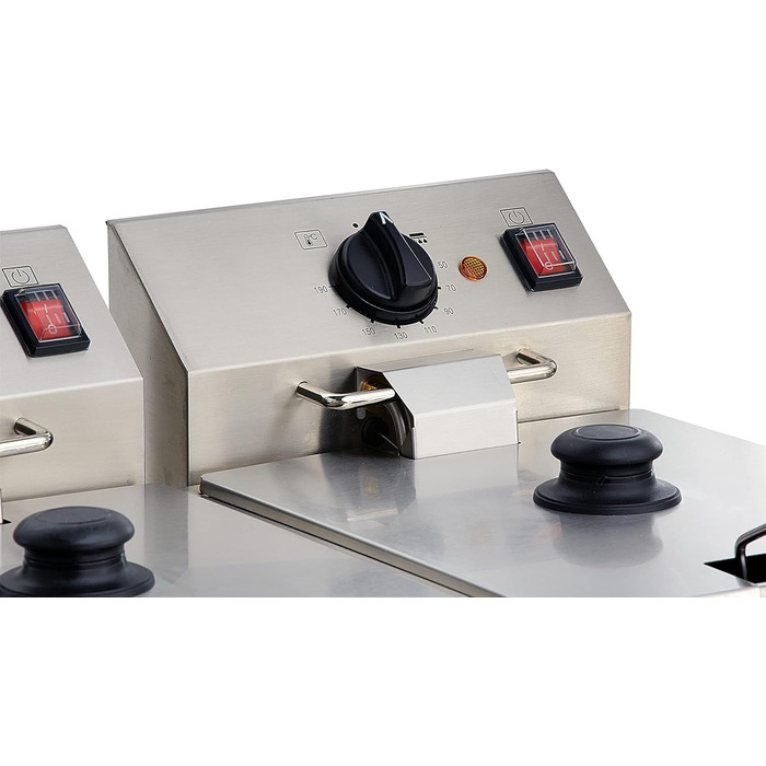 Електрична подвійна фритюрниця GastroHero ECO 1010 літрів зі зливним краном