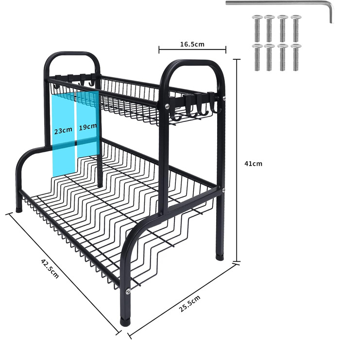 Стелаж для спецій Aufun з нержавіючої сталі, чорний, 4-рівневий органайзер для спецій, кухонна полиця, кухонна полиця, настільна полиця, ідеально підходить для банок для спецій, пляшок, банок для варення, косметики (тип B)