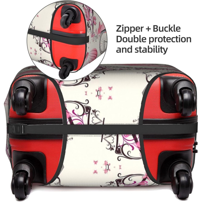 Чохол для валізи Паризький Ейфелевий вежа - еластичний, миючий, захист від подряпин для дітей та дорослих (45.7-53.3 см)