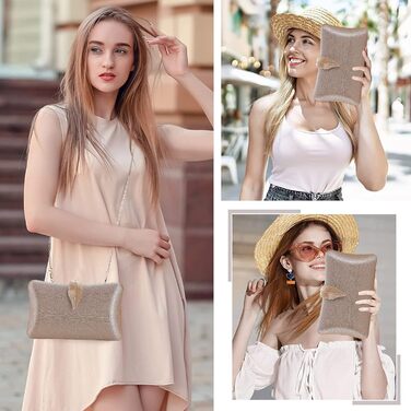 Клатч жіночий вечірній, сумочка з блискітками, ланцюжок, золотистий колір. Сумка на плече та через плече з застібкою-листом для коктейльної вечірки, балу, танців.