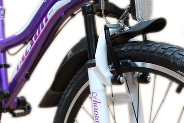 Гірський велосипед Talson 26 дюймів з 21-швидкісним перемикачем швидкостей Shimano, ліхтарями (відповідає німецьким правилам дорожнього руху) та передньою підвіскою (фіолетового кольору)