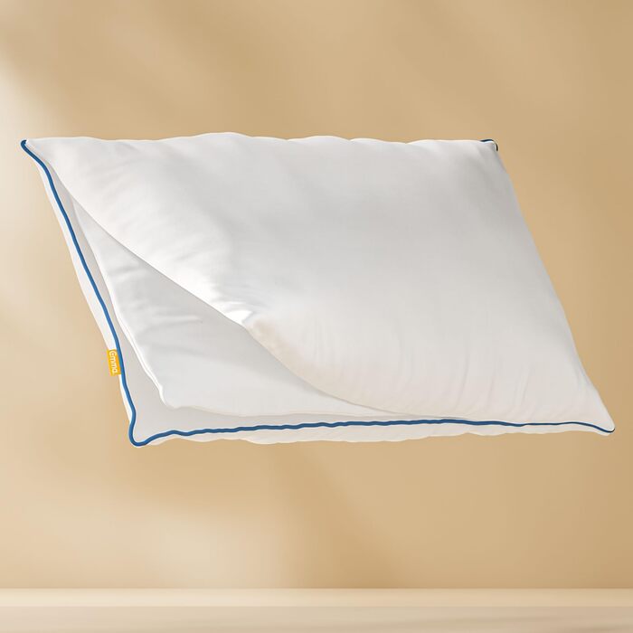 Класична пухнаста подушка Emma 80x80 Овальна подушка з мікрофібри, регульована, можна прати в пральній машині, ергономічна, мяка та для індивідуально регульованого комфорту сну. Класична 80x80 см