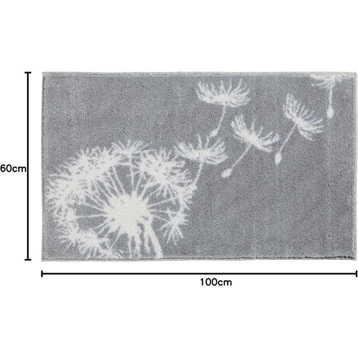 Килимок для ванної Erwin Mller, килимок для ванної, килимок для ванної кульбаба Prasonisi сірий розмір 60x100 см - нековзний, пухнастий м&39який, підходить для теплої підлоги Сірий 60 x 100 см (прямокутний)
