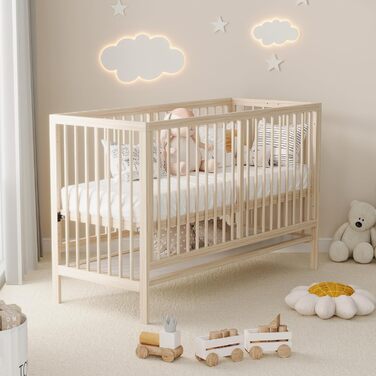 Дерев&39яне дитяче ліжко, багатофункціональне дитяче ліжко, що трансформується в бічне ліжко/підставку для малярної дошки/стіл, регульована висота, без матраца, 140x60x90 см