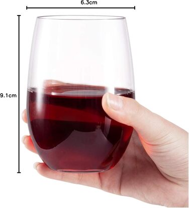 Склянки для гарячої води склянки для пиття склянки для соку 470 мл Tritan-BPA-Free безстеблові пластикові келихи для вина набір з