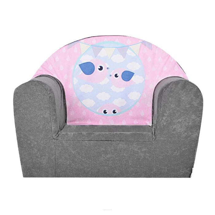 Дитяче крісло FORTISLINE Знімний чохол М&39які пінопластові пташки сірого кольору Міні-крісло з пінопласту Дитяча кімната