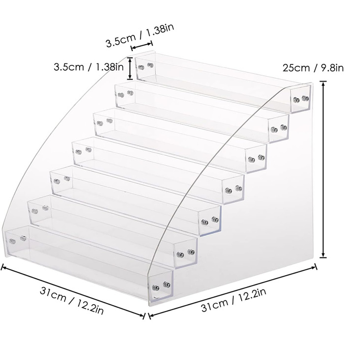 Рівнева підставка для макіяжу Акриловий міцний органайзер для лаку для нігтів, 7-