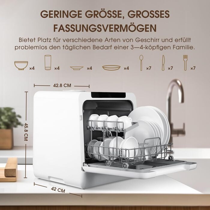 Настільна посудомийна машина HAVA, 8 програм, нова модель