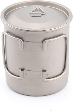 Титанова чашка для пиття Keith Ti3203, зі складними ручками, з одною стінкою, для активного відпочинку, кемпінгу, подорожей, досліджень, портативна, 400 мл