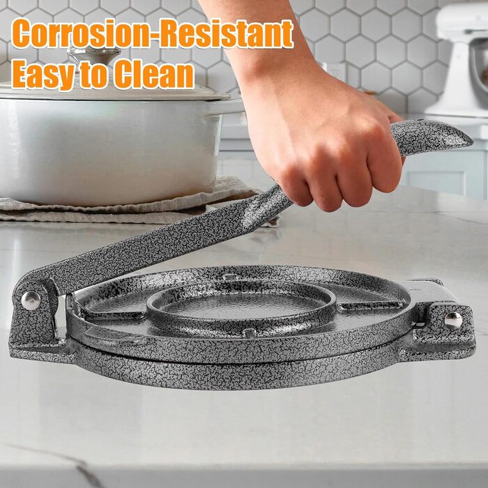 Чавунний прес GAESHOW Taco, прес для тортильї, прес для кукурудзяного борошна, виробник тортильї, чавунний прес для тортильї, прес для тіста для домашніх коржів, інструмент для млинців, 16,5 см