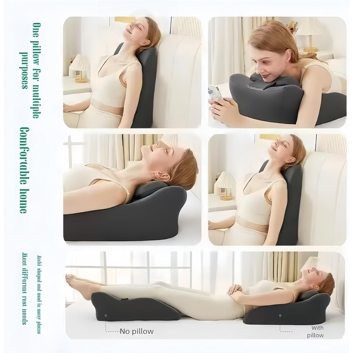 Універсальна оновлена подушка Sweet Spot 2025 року, подушка Chiromonk для пар, кут 27 - ідеальне положення, ергономічна клиноподібна подушка з піни з ефектом пам&39яті для підтримки постави талії та шиї (чорна)