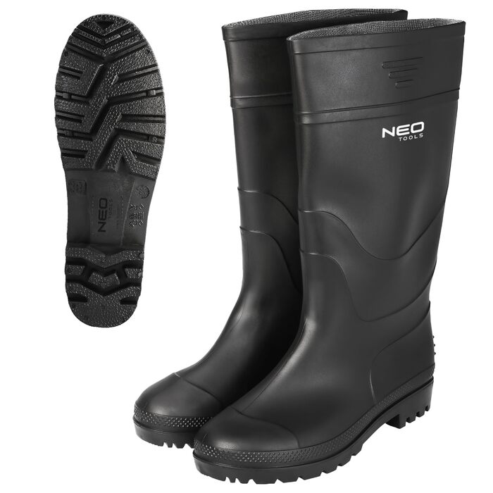 Гумові чоботи NEO TOOLS - Унісекс водонепроникні гумові чоботи, садові чоботи, дихаючі гумові чоботи до щиколотки, водонепроникні рибальські чоботи, чорні - 39-46 40 EU