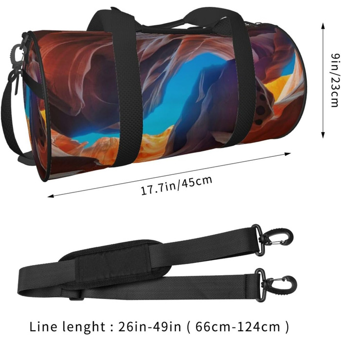 Спортивна сумка для подорожей Антилопа Каньйон, чорна, універсальний розмір