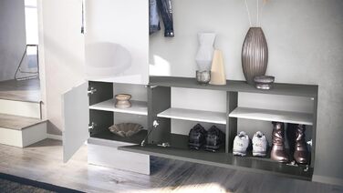 Вішалка для одягу Vladon Carlton Set 4, зроблено в Німеччині, настінна вішалка, що складається з декоративної панелі та підвісної