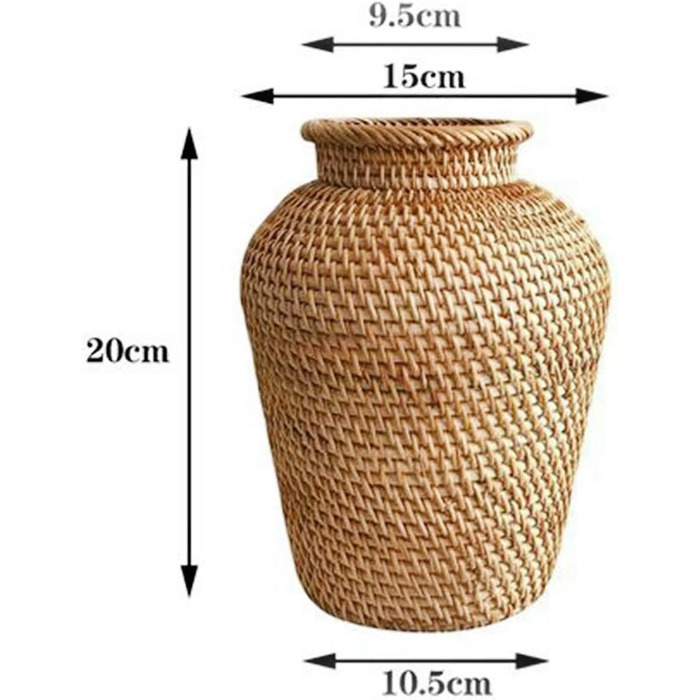 Ротангова ваза Baoblaze, горщик для квітів, плетений кошик для квітів, елегантна маленька ваза для подарункового кошика в сільському стилі, вази для квітів, прикраса для готелю, квіткова композиція