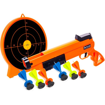 Набір дитячих помпових пістолетів Petron SURESHOT з мішенню, помаранчевий/чорний (1 комплект)