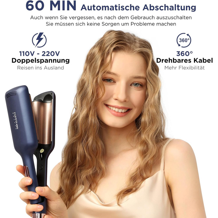 Стовбури русалки для волосся, плойка для великих локонів 32 мм, бігуді PARWIN PRO BEAUTY -Hair Curler, стайлер для завивки волосся