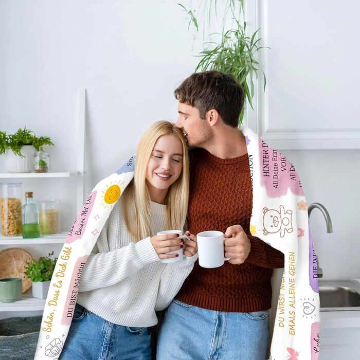 Подарункова ковдра для найкращої подруги 150 x 200 см Персоналізована ковдра для обіймів, натхненний подарунок для дружби для жінки, дівчини, сестри на день народження, різдвяний подарунок для обіймів 150x200 см