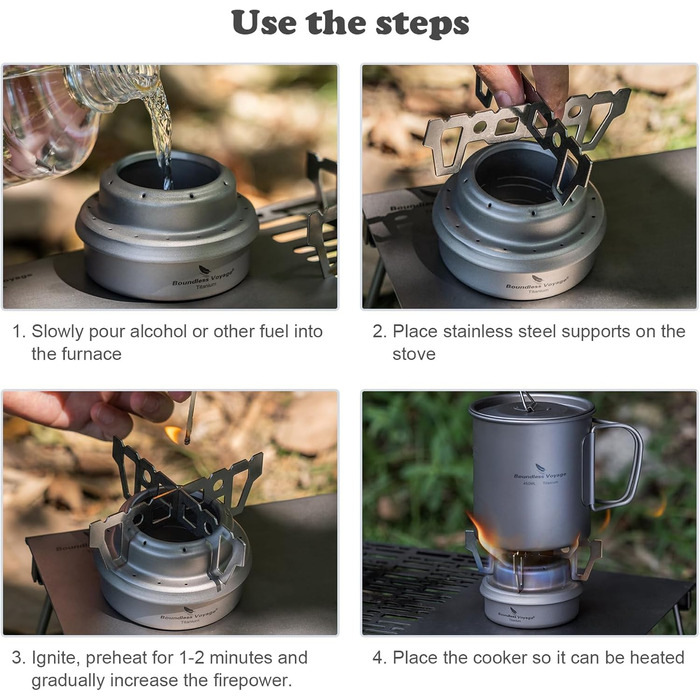 Безмежна подорож титановий спирт спиртова піч кемпінг міні спиртова плита спиртовий пальник для пікніка піші прогулянки походи походи