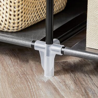 Шафа, Тканинна шафа, з вішалкою для одягу та полицями, Тканинний чохол, для спальні, гардеробної, 150 x 45 x 175 см, Чорний LSF03H