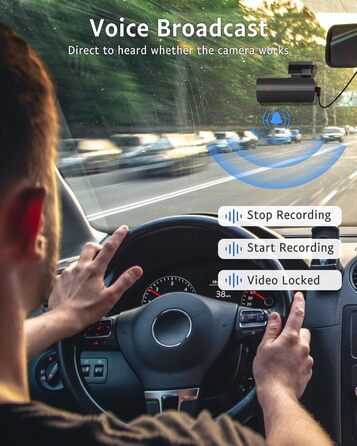 Відеореєстратор автомобільний передній, 2.5K 1600P WiFi автомобільна камера 170 ширококутна міні передня камера для автомобілів, W