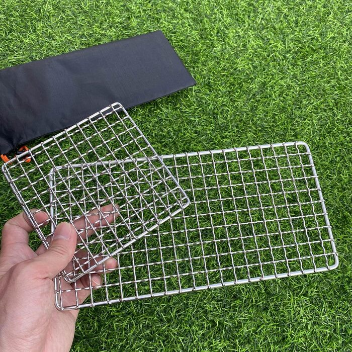 Грилі Bushcraft, грилі для походів, приготування їжі на багатті, решітка для гриля, високоміцне сітчасте спорядження для кемпінгу, пішого туризму, походів, 2 шт.