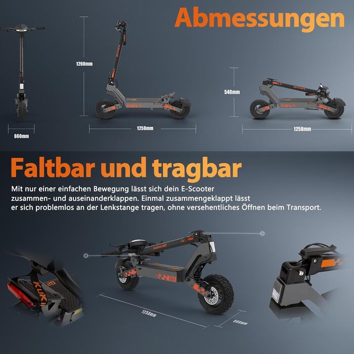 Електричний самокат для дорослих, Позашляховий електросамокат, Електричний самокат, Патінете електричний (запас ходу 55 км), G2