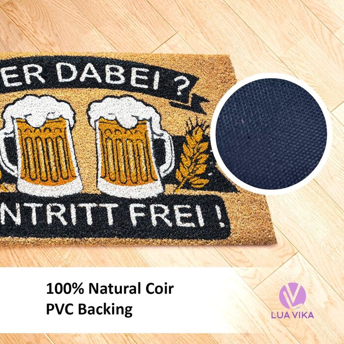 Кокосовий килимок для дверей - Забавний дизайн з пивом - 40x70 см - Килимок для дверей для приміщень та вулиці - Килимок для передніх дверей - Килимок для вулиці - Килимки для дверей - Кокосовий килимок для дверей