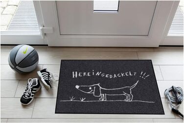 Килимок для входу Efia Salonloewe, що миється, &quotDackled In&quot, 50x75 см, Собаки, кумедний, ласкаво просимо