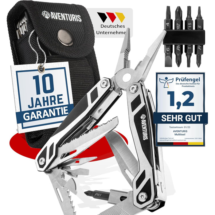 Багатофункціональний інструмент AVENTURIS з нержавіючої сталі з 21 функцією. Багатофункціональний інструмент Гаджет для чоловіків,