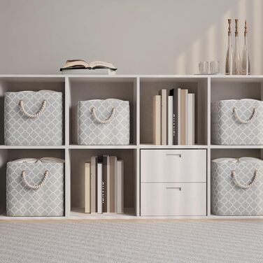 Коробка для зберігання OUTBROS 33 x 23 x 20 см Кошик для зберігання з тканини зі шнурком і ручкою, складні коробки для зберігання (ліхтар/сірий, 3 шт.) Ліхтар/сірий M (3 шт.)