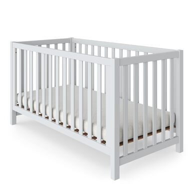 Дитяче ліжко з масиву дерева/для малюків, дитяче ліжко з масиву дерева для хлопчиків та дівчаток, з високоякісною рейковою основою, регульована висота зі знімними рейками, 70x140 см (біле (лаковане), 140 x 70 см) Біле (лаковане) 140 x 70 см, 27