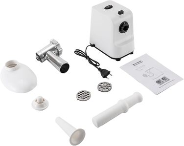 М'ясорубка Електрична м'ясорубка 1000 Вт для м'яса з насадками ковбасниця, соковижималка Kubbe Kit з нержавіючої сталі, 3 подрібню