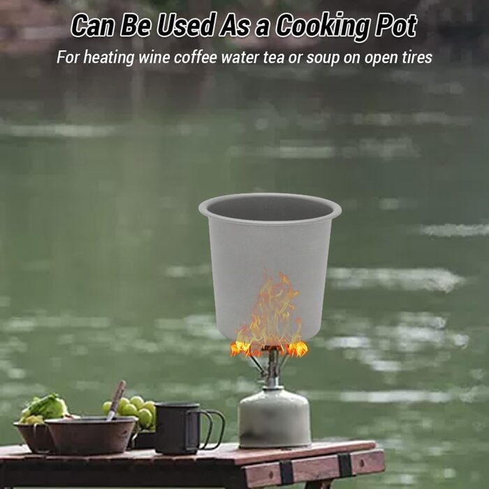 Металева туристична кружка, легка титанова склянка для пива, 220 мл, безшовний дизайн, портативна для подорожей на природі (8 шт.)