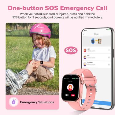 Розумний годинник RUXINGX 4G для дітей з GPS та телефонними дзвінками, дитячий годинник із водонепроникністю IP68, подвійним переглядом, голосовим чатом, ліхтариком, шкільним режимом, крокоміром, будильником для хлопчиків та дівчаток, рожевий