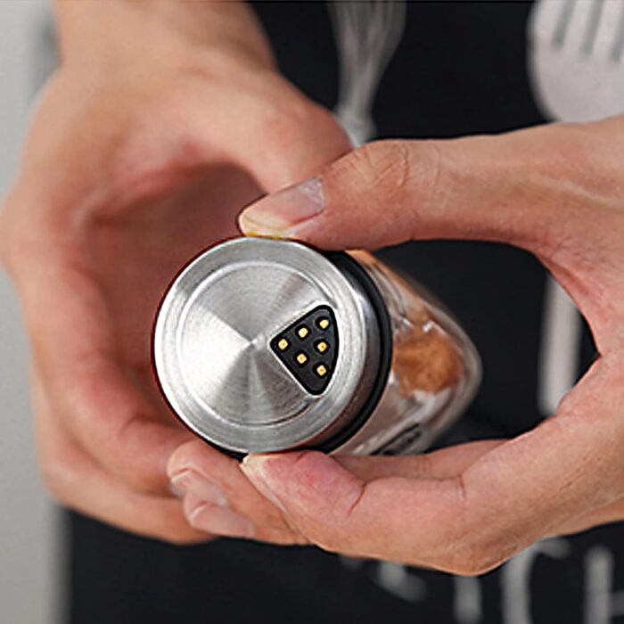 Обертова підставка для спецій, карусель для спецій, тримач для спецій на 6 склянок, підставка, що обертається на 360, набір вежі з 6 скляними контейнерами для спецій для шафи, стільниці, кухні (спеції не входять до комплекту) SPICE RANK-6